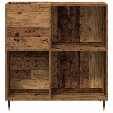 vidaXL Ντουλάπι δίσκων βινυλίου Παλαιό ξύλο 85x38x89cm 1 τεμ.
