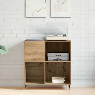 vidaXL Ντουλάπι δίσκων βινυλίου με ράφι artisan δρυς 85x38x89cm 1 τεμ.