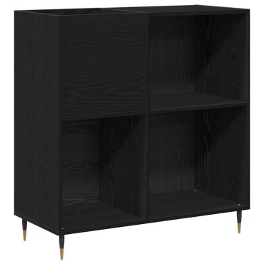 vidaXL Ντουλάπι δίσκων βινυλίου Μαύρη Οξυά 85x38x89cm 1 τεμ.