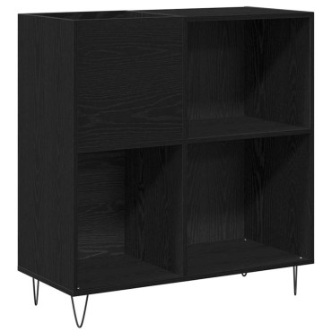 vidaXL Ντουλάπι δίσκων βινυλίου Μαύρη Οξυά 85x38x89cm 1 τεμ.