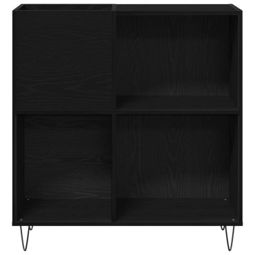 vidaXL Ντουλάπι δίσκων βινυλίου Μαύρη Οξυά 85x38x89cm 1 τεμ.