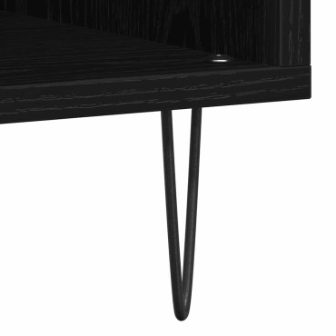vidaXL Ντουλάπι δίσκων βινυλίου Μαύρη Οξυά 85x38x89cm 1 τεμ.