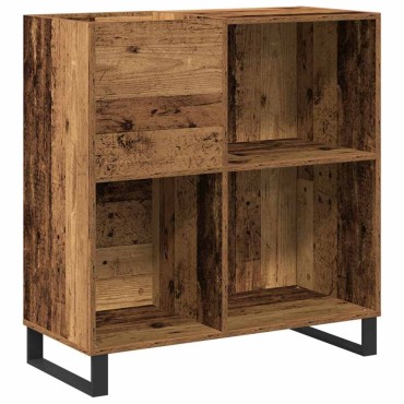 vidaXL Ντουλάπι δίσκων βινυλίου Παλαιό ξύλο 84,5x38x89 εκ 1 τεμ.
