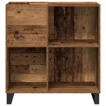 vidaXL Ντουλάπι δίσκων βινυλίου Παλαιό ξύλο 84,5x38x89 εκ 1 τεμ.