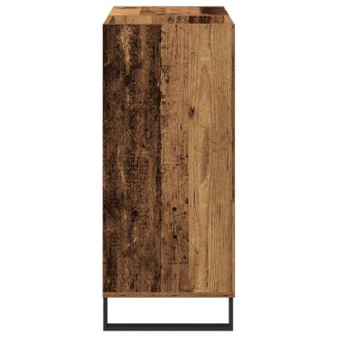 vidaXL Ντουλάπι δίσκων βινυλίου Παλαιό ξύλο 84,5x38x89 εκ 1 τεμ.
