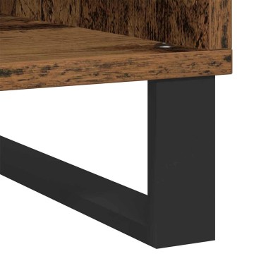 vidaXL Ντουλάπι δίσκων βινυλίου Παλαιό ξύλο 84,5x38x89 εκ 1 τεμ.