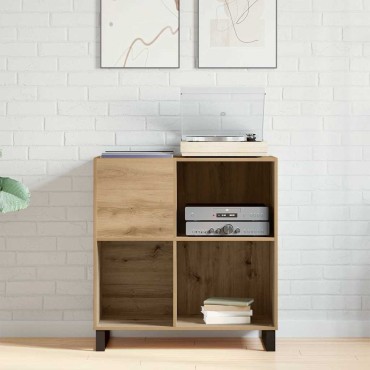 vidaXL Ντουλάπι δίσκων βινυλίου artisan δρυς 84,5x38x89 εκ 1 τεμ.