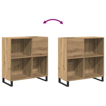 vidaXL Ντουλάπι δίσκων βινυλίου artisan δρυς 84,5x38x89 εκ 1 τεμ.