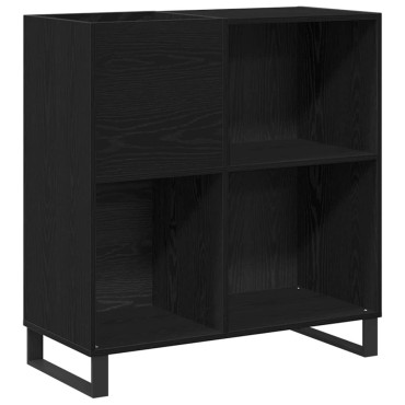 vidaXL Ντουλάπι δίσκων βινυλίου Μαύρη Οξυά 84,5x38x89 εκ 1 τεμ.