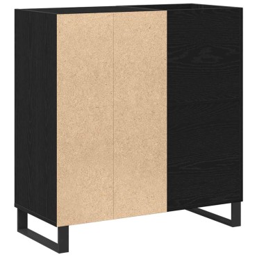 vidaXL Ντουλάπι δίσκων βινυλίου Μαύρη Οξυά 84,5x38x89 εκ 1 τεμ.