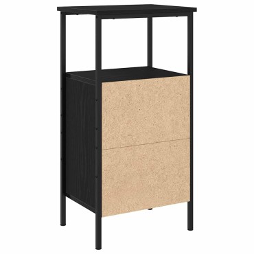 vidaXL Κομοδίνο Μαύρη Οξυά 41x31x80cm Επεξεργασμένο Ξύλο 1 τεμ.