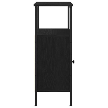 vidaXL Κομοδίνο Μαύρη Οξυά 41x31x80cm Επεξεργασμένο Ξύλο 1 τεμ.