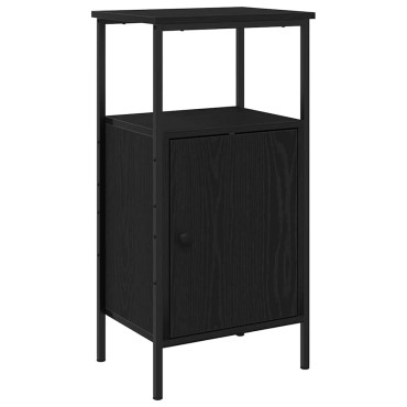 vidaXL Κομοδίνο 2 τεμ. Μαύρη Οξυά 41x31x80cm Επεξεργασμένο Ξύλο