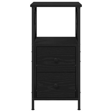 vidaXL Κομοδίνο Μαύρη Οξυά 34x35,5x70cm Επεξεργασμένο Ξύλο 1 τεμ.