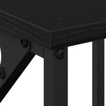 vidaXL Κομοδίνο Μαύρη Οξυά 34x35,5x70cm Επεξεργασμένο Ξύλο 1 τεμ.