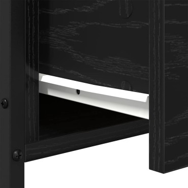 vidaXL Κομοδίνο Μαύρη Οξυά 34x35,5x70cm Επεξεργασμένο Ξύλο 1 τεμ.