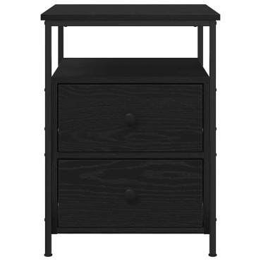 vidaXL Κομοδίνο Μαύρη Οξυά 34x35,5x50cm Επεξεργασμένο Ξύλο 1 τεμ.