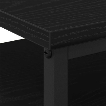 vidaXL Κομοδίνο Μαύρη Οξυά 34x35,5x50cm Επεξεργασμένο Ξύλο 1 τεμ.