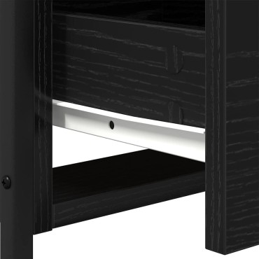 vidaXL Κομοδίνο Μαύρη Οξυά 34x35,5x50cm Επεξεργασμένο Ξύλο 1 τεμ.