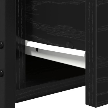 vidaXL Κομοδίνο Μαύρη Οξυά 34x36x50cm Επεξεργασμένο Ξύλο 1 τεμ.