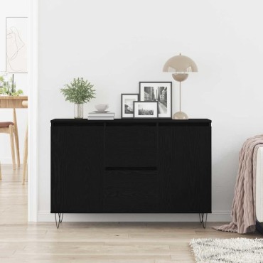 vidaXL Πλαϊνό γραφείο Μαύρη Οξυά 101,5x35x70cm Επεξεργασμένο Ξύλο 1 τεμ.