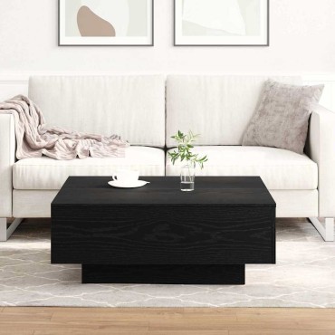 vidaXL Τραπεζάκι σαλονιού Μαύρη Οξυά 80x80x31cm 1 τεμ.
