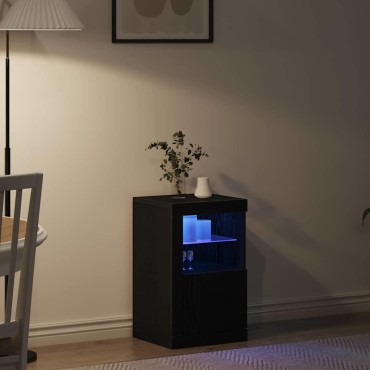 vidaXL Πλευρικό Τραπέζι LED 41x37x67cm Επεξεργασμένο Ξύλο