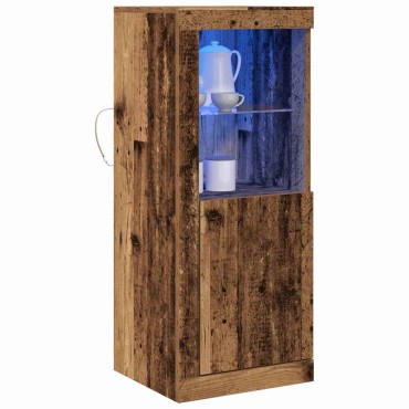 vidaXL Πλευρικό Τραπέζι LED Καφέ 41x37x100cm Επεξεργασμένο Ξύλο 1 τεμ.