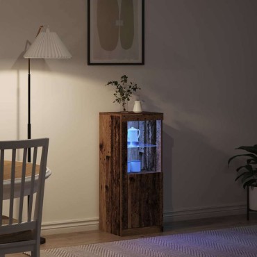 vidaXL Πλευρικό Τραπέζι LED Καφέ 41x37x100cm Επεξεργασμένο Ξύλο 1 τεμ.