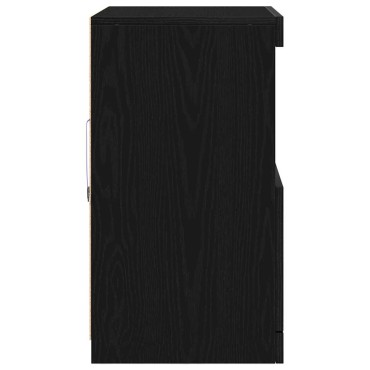 vidaXL Πλευρικό Τραπέζι LED Μαύρο 60,5x37x67cm Επεξεργασμένο ξύλο 1 τεμ.