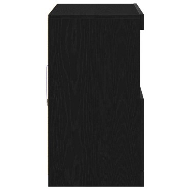 vidaXL Πλευρικό Τραπέζι LED Μαύρο 81x37x66,5cm 1 τεμ.