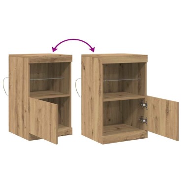 vidaXL Πλευρικό Τραπέζι LED Artisan Oak 41x37x67 εκ 1 τεμ.