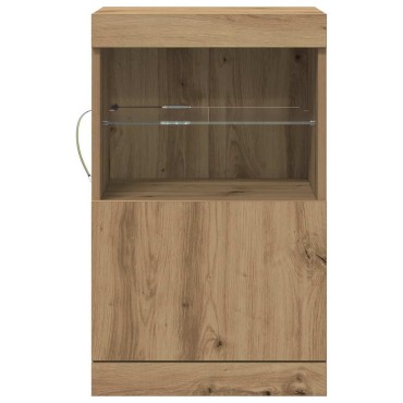 vidaXL Πλευρικό Τραπέζι LED Artisan Oak 41x37x67 εκ 1 τεμ.