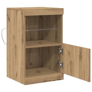 vidaXL Πλευρικό Τραπέζι LED Artisan Oak 41x37x67 εκ 1 τεμ.