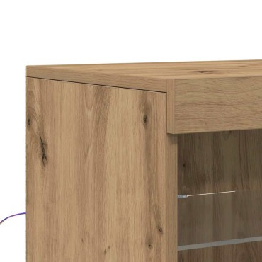 vidaXL Πλευρικό Τραπέζι LED Artisan Oak 41x37x67 εκ 1 τεμ.