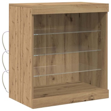 vidaXL Πλευρικό Τραπέζι LED Artisan Oak 60,5x37x67 εκ 1 τεμ.