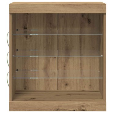 vidaXL Πλευρικό Τραπέζι LED Artisan Oak 60,5x37x67 εκ 1 τεμ.