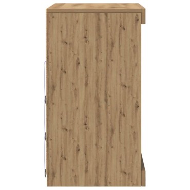vidaXL Πλευρικό Τραπέζι LED Artisan Oak 60,5x37x67 εκ 1 τεμ.