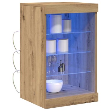 vidaXL Πλευρικό Τραπέζι LED Artisan Oak 41x37x67 εκ 1 τεμ.