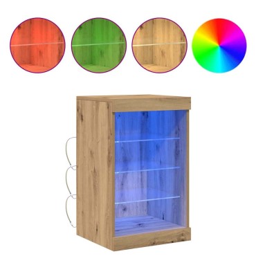 vidaXL Πλευρικό Τραπέζι LED Artisan Oak 41x37x67 εκ 1 τεμ.
