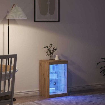 vidaXL Πλευρικό Τραπέζι LED Artisan Oak 41x37x67 εκ 1 τεμ.