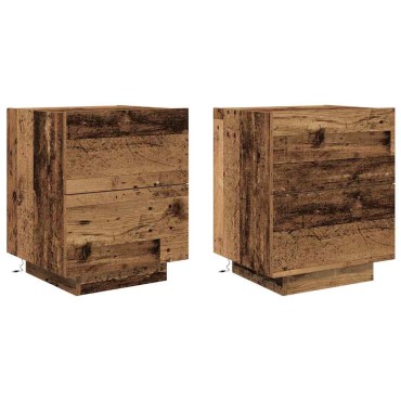 vidaXL Κομοδίνο 2 τεμ. Παλιό ξύλο 45x40x55cm Επεξεργασμένο Ξύλο