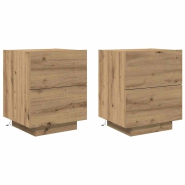 vidaXL Κομοδίνο 2 τεμ. Artisan Oak 45x40x55cm Επεξεργασμένο Ξύλο