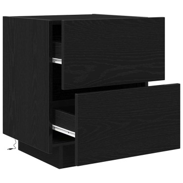 vidaXL Κομοδίνο Μαύρη Οξυά 45x40x55cm Επεξεργασμένο Ξύλο 1 τεμ.