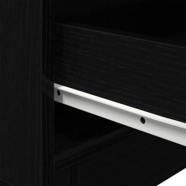 vidaXL Κομοδίνο Μαύρη Οξυά 45x40x55cm Επεξεργασμένο Ξύλο 1 τεμ.