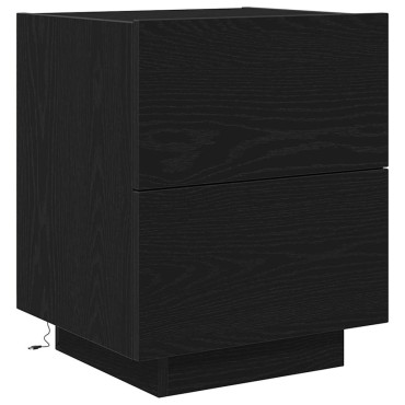 vidaXL Κομοδίνο 2 τεμ. Μαύρη Οξυά 45x40x55cm Επεξεργασμένο Ξύλο