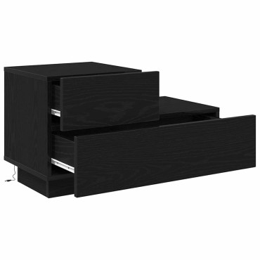 vidaXL Κομοδίνο Μαύρη Οξυά 70x36x40,5cm Επεξεργασμένο Ξύλο 1 τεμ.