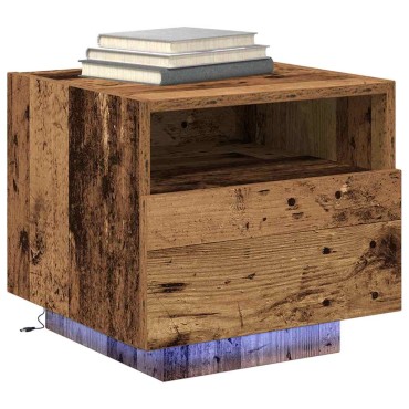 vidaXL Κομοδίνο Παλιό ξύλο 40x39x37cm Επεξεργασμένο Ξύλο 1 τεμ.