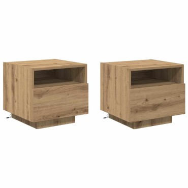 vidaXL Κομοδίνο 2 τεμ. Artisan Oak 40x39x37cm Επεξεργασμένο Ξύλο