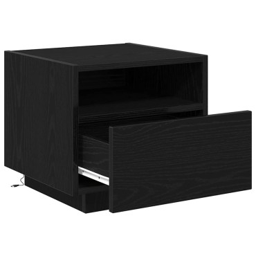 vidaXL Κομοδίνο Μαύρη Οξυά 40x39x37cm Επεξεργασμένο Ξύλο 1 τεμ.